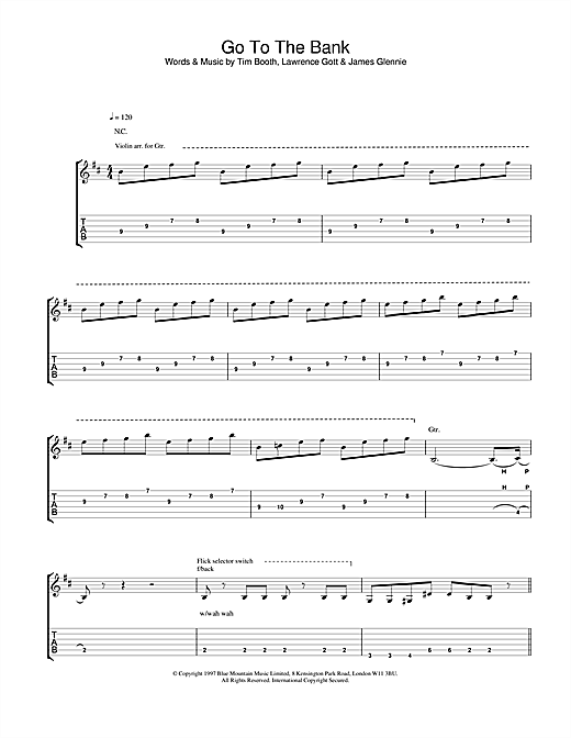 Learn to play James Go To The Bank sheet music for Guitar Tab in minutes. James Go To The Bank sheet music notes and chords