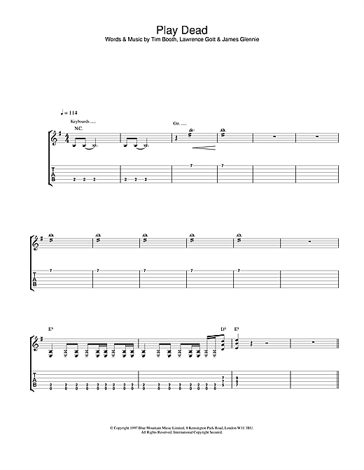 Learn to play James Play Dead sheet music for Guitar Tab in minutes. James Play Dead sheet music notes and chords
