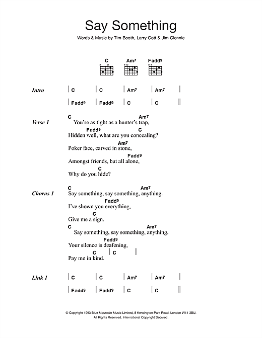Learn to play James Say Something sheet music for Lyrics & Chords in minutes. James Say Something sheet music notes and chords