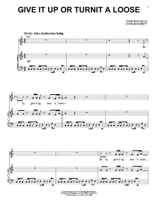 James Brown Give It Up Or Turnit A Loose sheet music preview music notes and score for Piano, Vocal & Guitar (Right-Hand Melody) including 3 page(s)