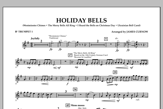 Learn to play James Curnow Holiday Bells - Bb Trumpet 1 sheet music for Concert Band in minutes. James Curnow Holiday Bells - Bb Trumpet 1 sheet music notes and chords
