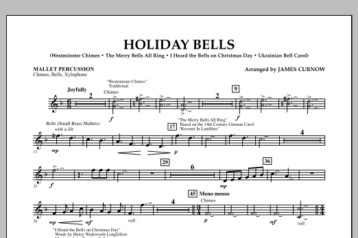 Learn to play James Curnow Holiday Bells - Mallet Percussion sheet music for Concert Band in minutes. James Curnow Holiday Bells - Mallet Percussion sheet music notes and chords