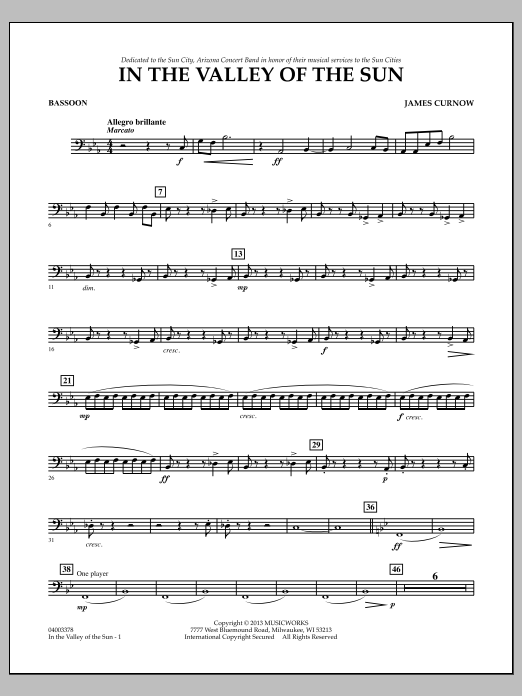 Learn to play James Curnow In the Valley of the Sun - Bassoon sheet music for Concert Band in minutes. James Curnow In the Valley of the Sun - Bassoon sheet music notes and chords