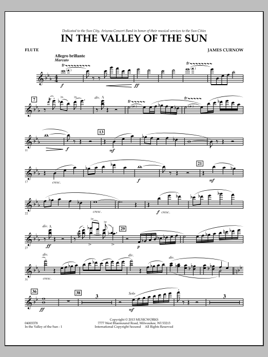 Learn to play James Curnow In the Valley of the Sun - Flute sheet music for Concert Band in minutes. James Curnow In the Valley of the Sun - Flute sheet music notes and chords