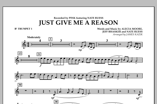 Learn to play James Kazik Just Give Me a Reason - Bb Trumpet 1 sheet music for Concert Band in minutes. James Kazik Just Give Me a Reason - Bb Trumpet 1 sheet music notes and chords
