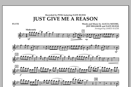 Learn to play James Kazik Just Give Me a Reason - Flute sheet music for Concert Band in minutes. James Kazik Just Give Me a Reason - Flute sheet music notes and chords