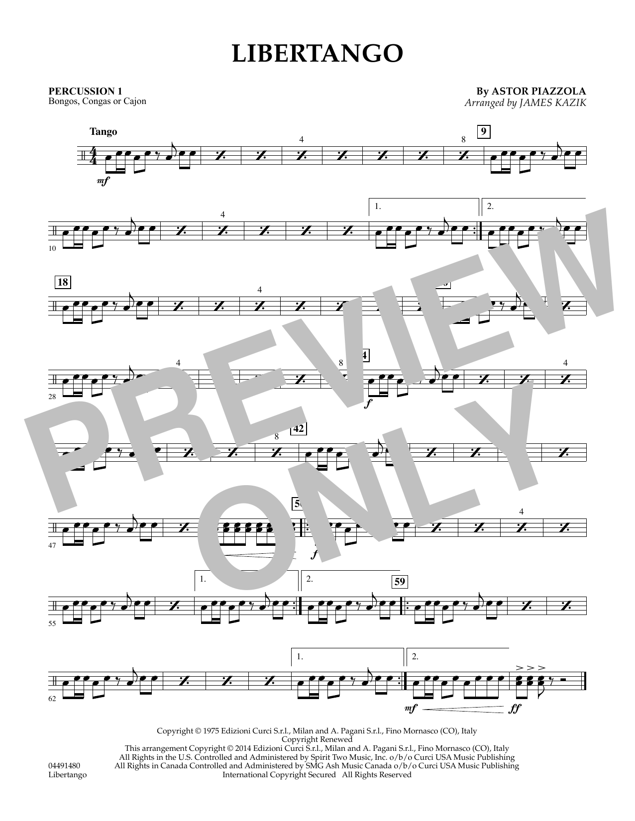 Learn to play James Kazik Libertango - Percussion 1 sheet music for Orchestra in minutes. James Kazik Libertango - Percussion 1 sheet music preview music notes and score for Orchestra including 1 page(s)