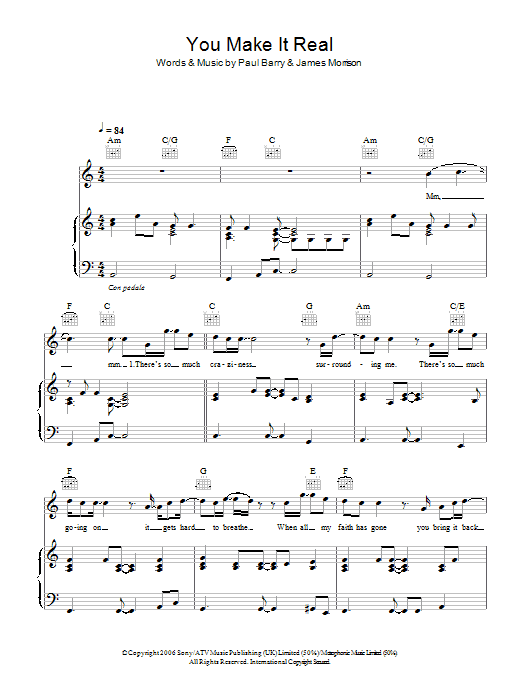 Learn to play James Morrison You Make It Real sheet music for Piano, Vocal & Guitar in minutes. James Morrison You Make It Real sheet music preview music notes and score for Piano, Vocal & Guitar including 5 page(s)