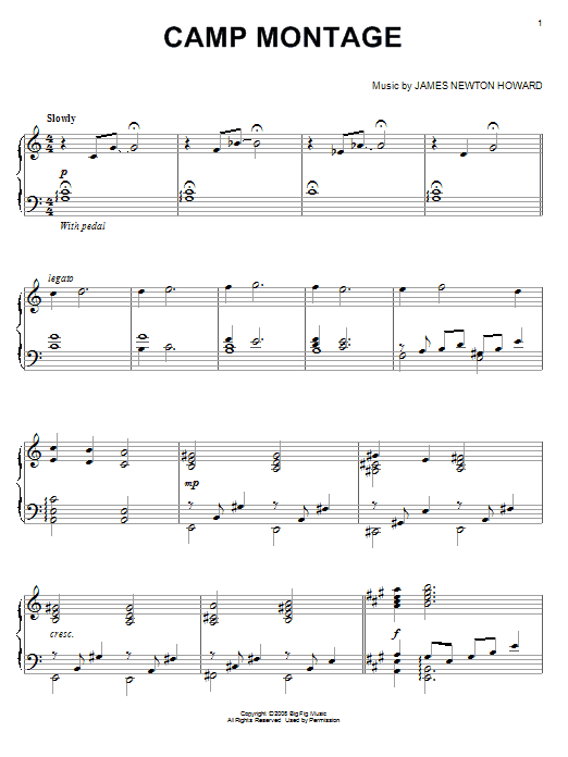 Learn to play James Newton Howard Camp Montage sheet music for Piano in minutes. James Newton Howard Camp Montage sheet music notes and chords