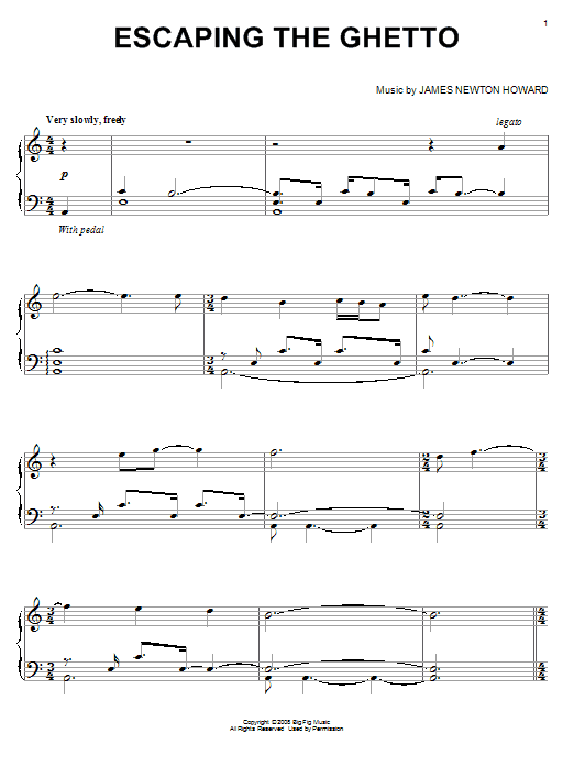 Learn to play James Newton Howard Escaping The Ghetto sheet music for Piano in minutes. James Newton Howard Escaping The Ghetto sheet music notes and chords