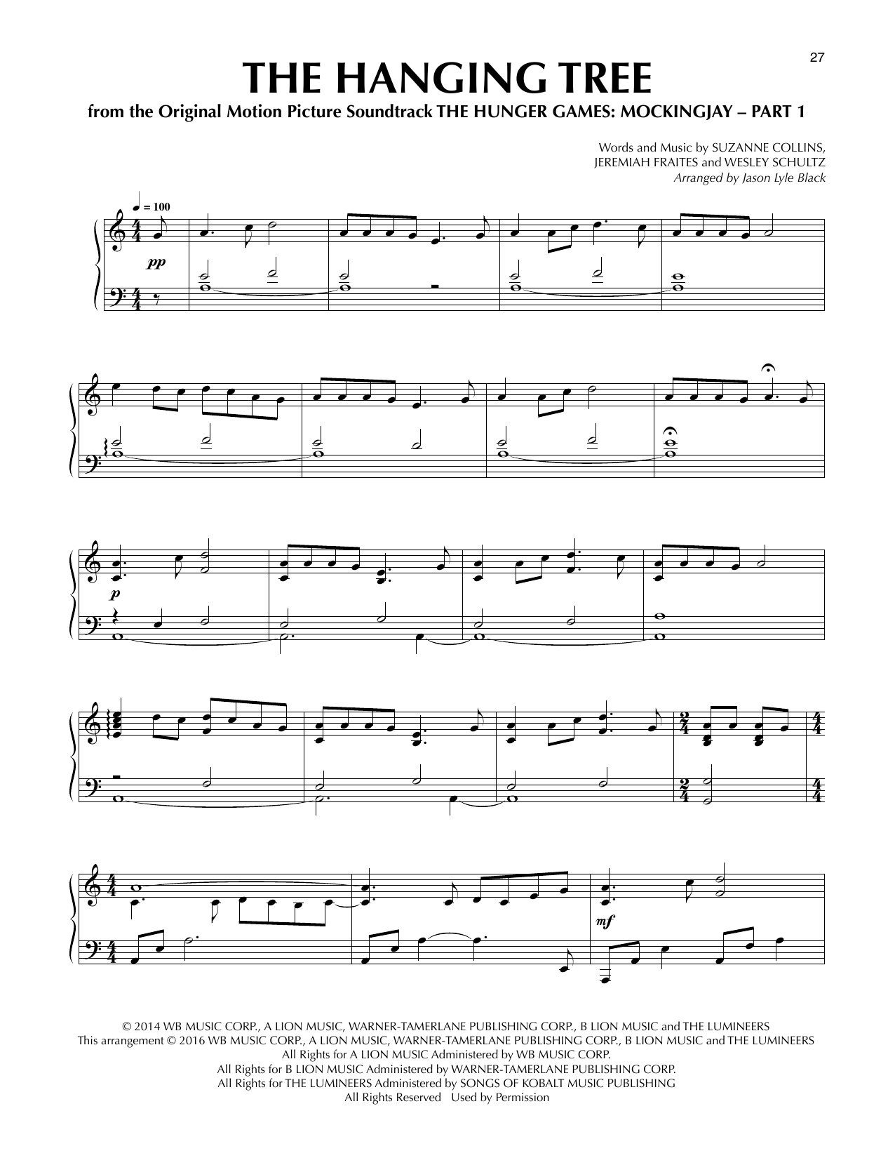 Learn to play Jason Lyle Black The Hanging Tree sheet music for Piano in minutes. Jason Lyle Black The Hanging Tree sheet music notes and chords