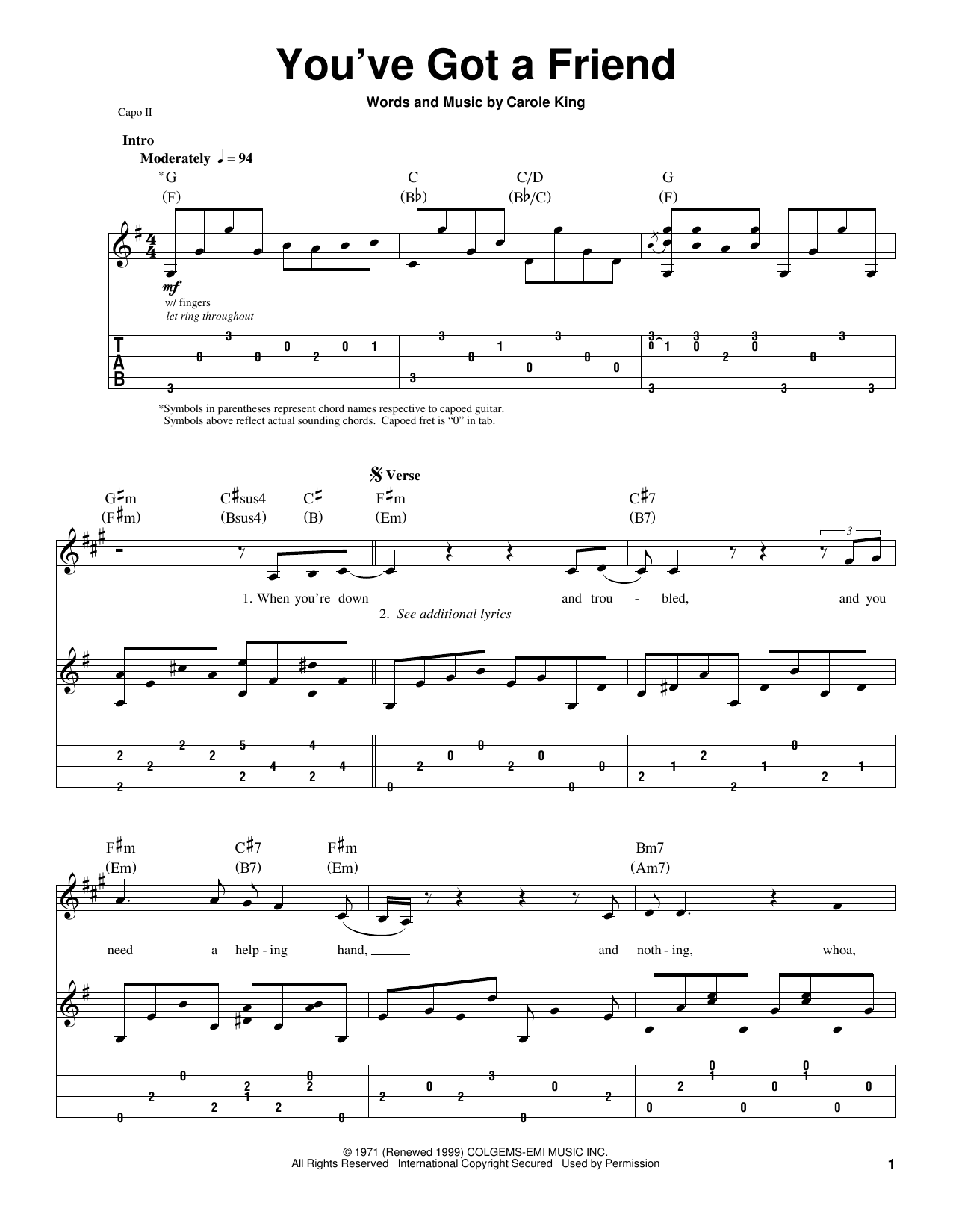 Learn to play James Taylor You've Got A Friend sheet music for Lyrics & Piano Chords in minutes. James Taylor You've Got A Friend sheet music preview music notes and score for Lyrics & Piano Chords including 4 page(s)