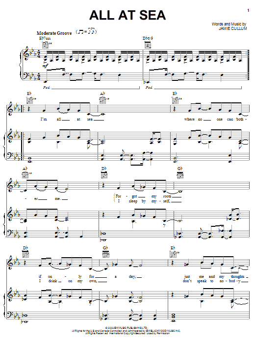 Learn to play Jamie Cullum All At Sea sheet music for Piano, Vocal & Guitar (Right-Hand Melody) in minutes. Jamie Cullum All At Sea sheet music notes and chords