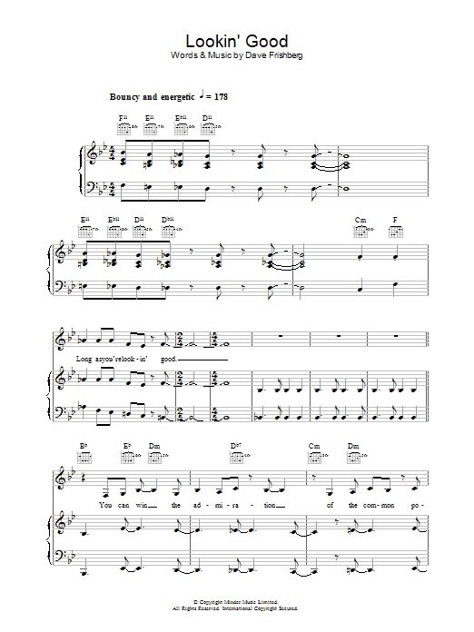 Learn to play Jamie Cullum Lookin' Good sheet music for Piano, Vocal & Guitar in minutes. Jamie Cullum Lookin' Good sheet music preview music notes and score for Piano, Vocal & Guitar including 8 page(s)