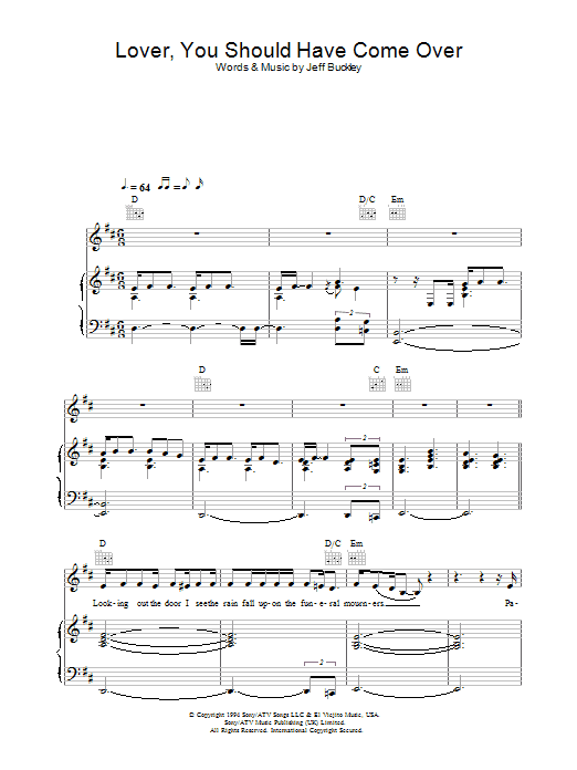 Learn to play Jamie Cullum Lover, You Should Have Come Over sheet music for Piano, Vocal & Guitar in minutes. Jamie Cullum Lover, You Should Have Come Over sheet music preview music notes and score for Piano, Vocal & Guitar including 6 page(s)