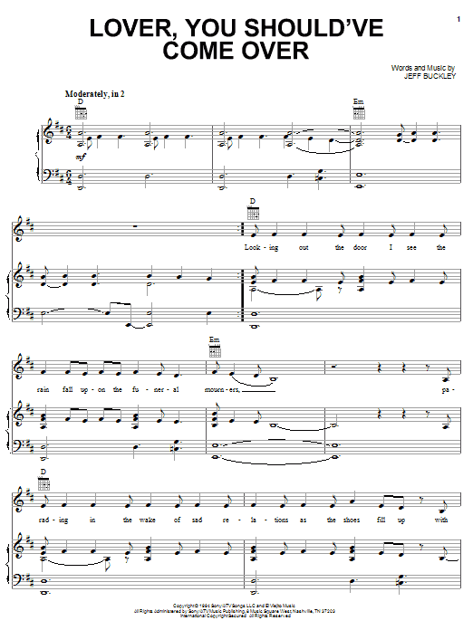 Learn to play Jamie Cullum Lover, You Should've Come Over sheet music for Piano, Vocal & Guitar (Right-Hand Melody) in minutes. Jamie Cullum Lover, You Should've Come Over sheet music preview music notes and score for Piano, Vocal & Guitar (Right-Hand Melody) including 8 page(s)