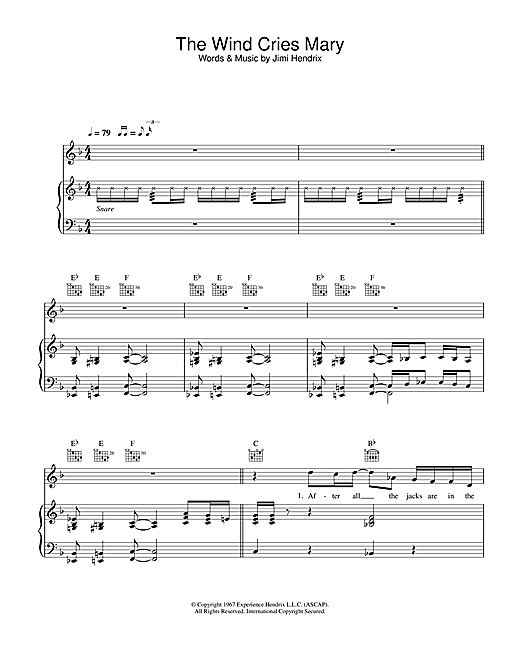Learn to play Jamie Cullum The Wind Cries Mary sheet music for Piano, Vocal & Guitar (Right-Hand Melody) in minutes. Jamie Cullum The Wind Cries Mary sheet music notes and chords