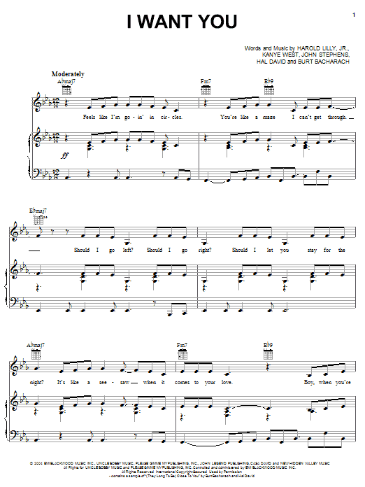Learn to play Janet Jackson I Want You sheet music for Piano, Vocal & Guitar (Right-Hand Melody) in minutes. Janet Jackson I Want You sheet music preview music notes and score for Piano, Vocal & Guitar (Right-Hand Melody) including 7 page(s)