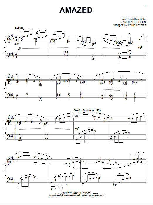 Learn to play Jared Anderson Amazed sheet music for Piano in minutes. Jared Anderson Amazed sheet music notes and chords