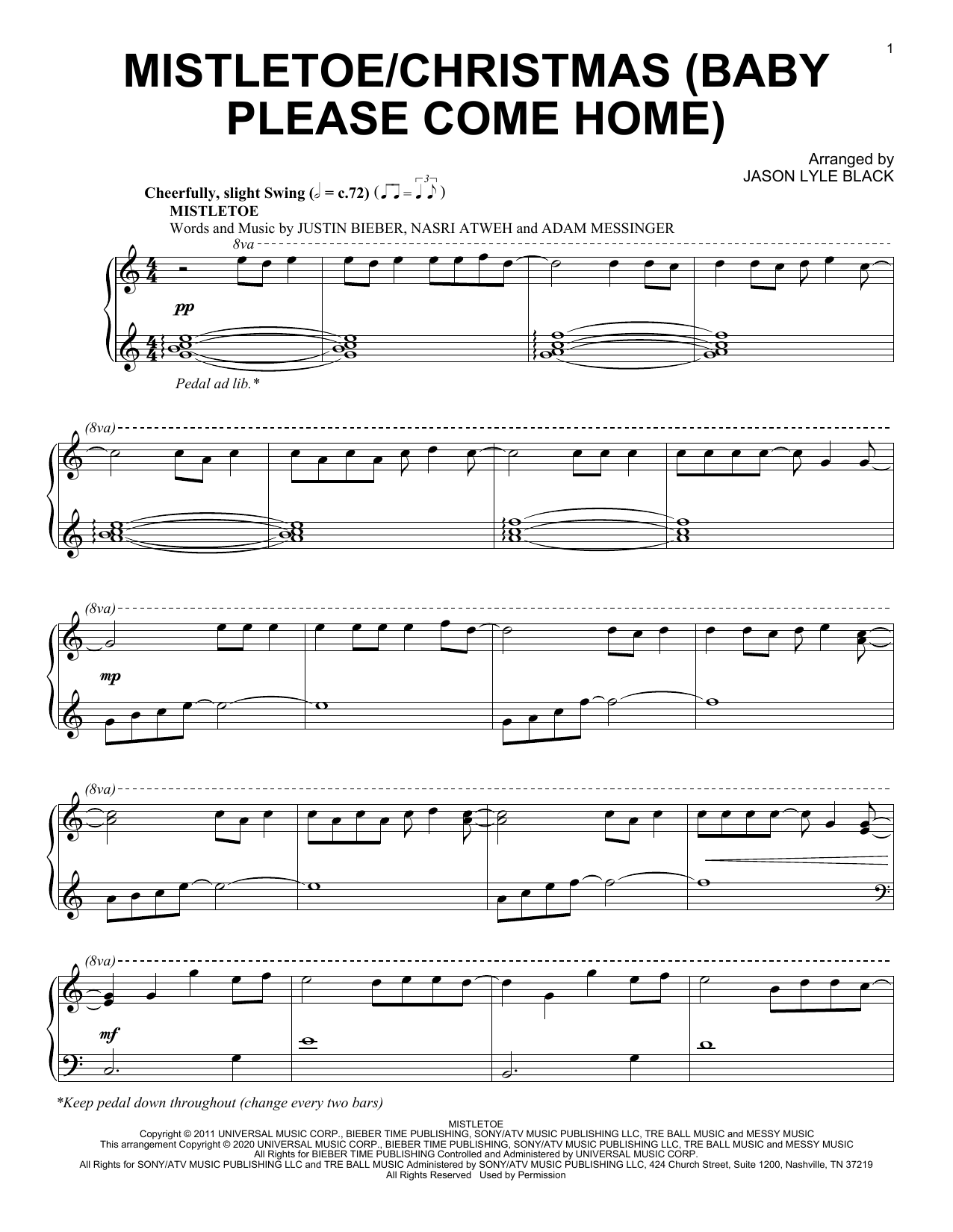 Learn to play Jason Lyle Black Mistletoe/Christmas (Baby Please Come Home) sheet music for Piano Solo in minutes. Jason Lyle Black Mistletoe/Christmas (Baby Please Come Home) sheet music preview music notes and score for Piano Solo including 5 page(s)