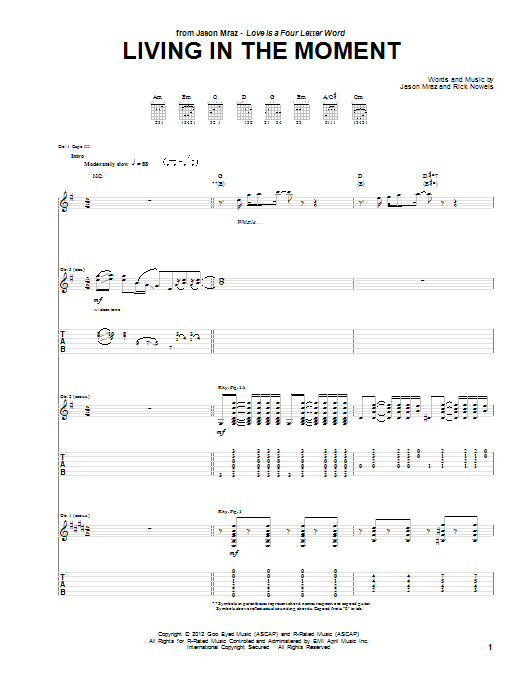 Learn to play Jason Mraz Living In The Moment sheet music for Piano, Vocal & Guitar (Right-Hand Melody) in minutes. Jason Mraz Living In The Moment sheet music preview music notes and score for Piano, Vocal & Guitar (Right-Hand Melody) including 8 page(s)