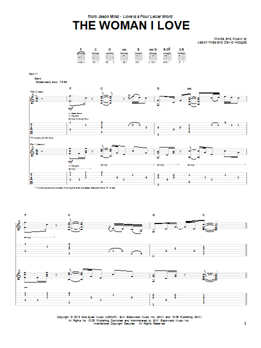 Learn to play Jason Mraz The Woman I Love sheet music for Piano, Vocal & Guitar (Right-Hand Melody) in minutes. Jason Mraz The Woman I Love sheet music preview music notes and score for Piano, Vocal & Guitar (Right-Hand Melody) including 7 page(s)