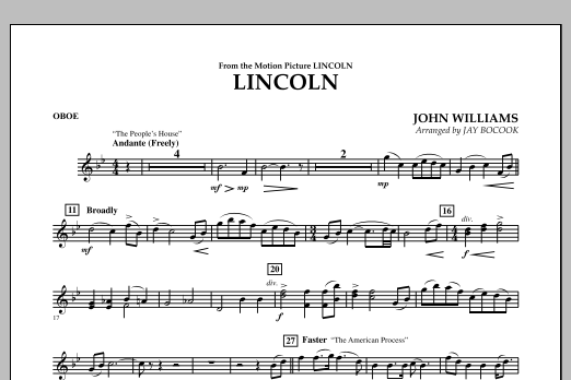 Learn to play Jay Bocook Lincoln - Oboe sheet music for Concert Band in minutes. Jay Bocook Lincoln - Oboe sheet music notes and chords