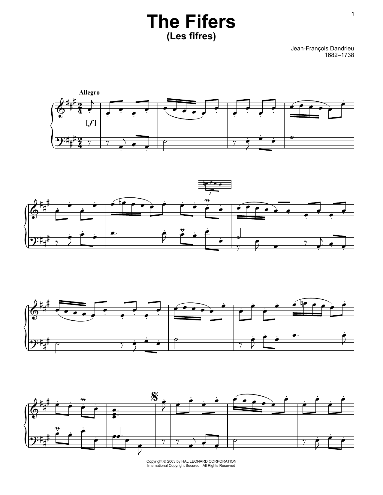 Learn to play Jean-Francois Dandrieu Les Fifres sheet music for Piano in minutes. Jean-Francois Dandrieu Les Fifres sheet music notes and chords