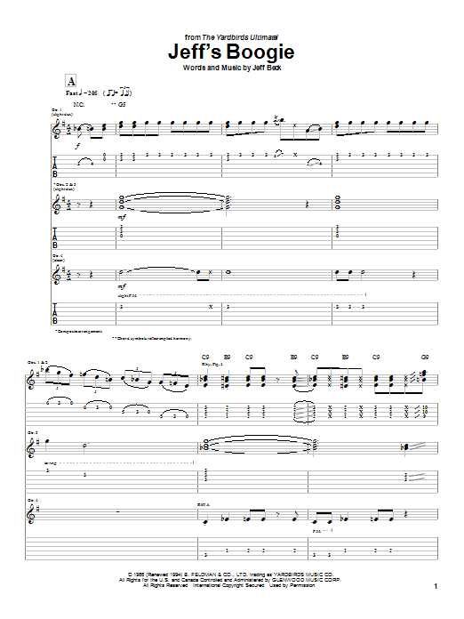 Learn to play Jeff Beck Jeff's Boogie sheet music for Guitar Tab in minutes. Jeff Beck Jeff's Boogie sheet music notes and chords