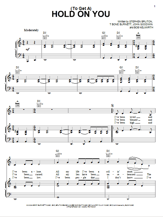 Learn to play Jeff Bridges (To Get A) Hold On You sheet music for Piano, Vocal & Guitar (Right-Hand Melody) in minutes. Jeff Bridges (To Get A) Hold On You sheet music preview music notes and score for Piano, Vocal & Guitar (Right-Hand Melody) including 4 page(s)