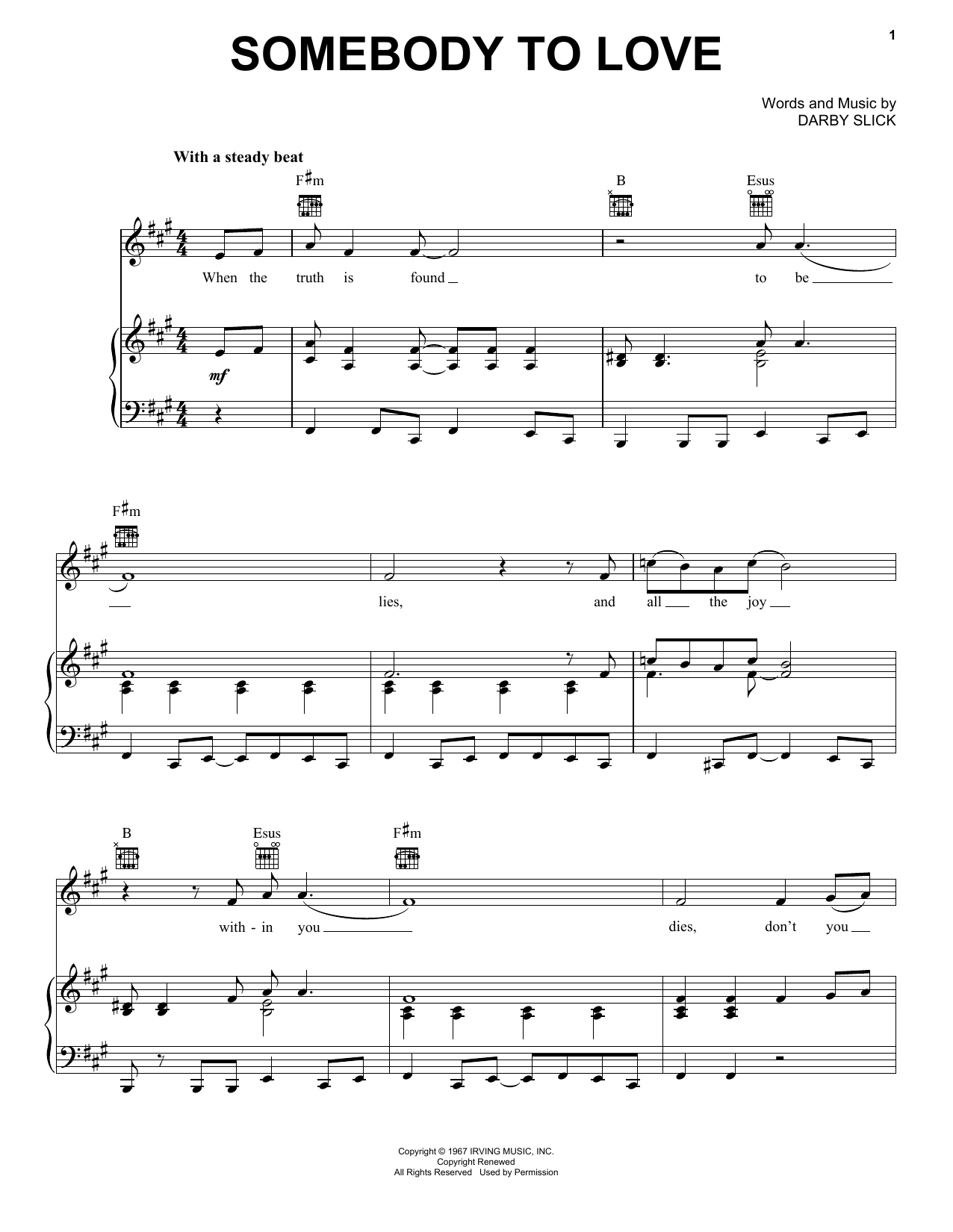Learn to play Jefferson Airplane Somebody To Love sheet music for Easy Guitar in minutes. Jefferson Airplane Somebody To Love sheet music notes and chords