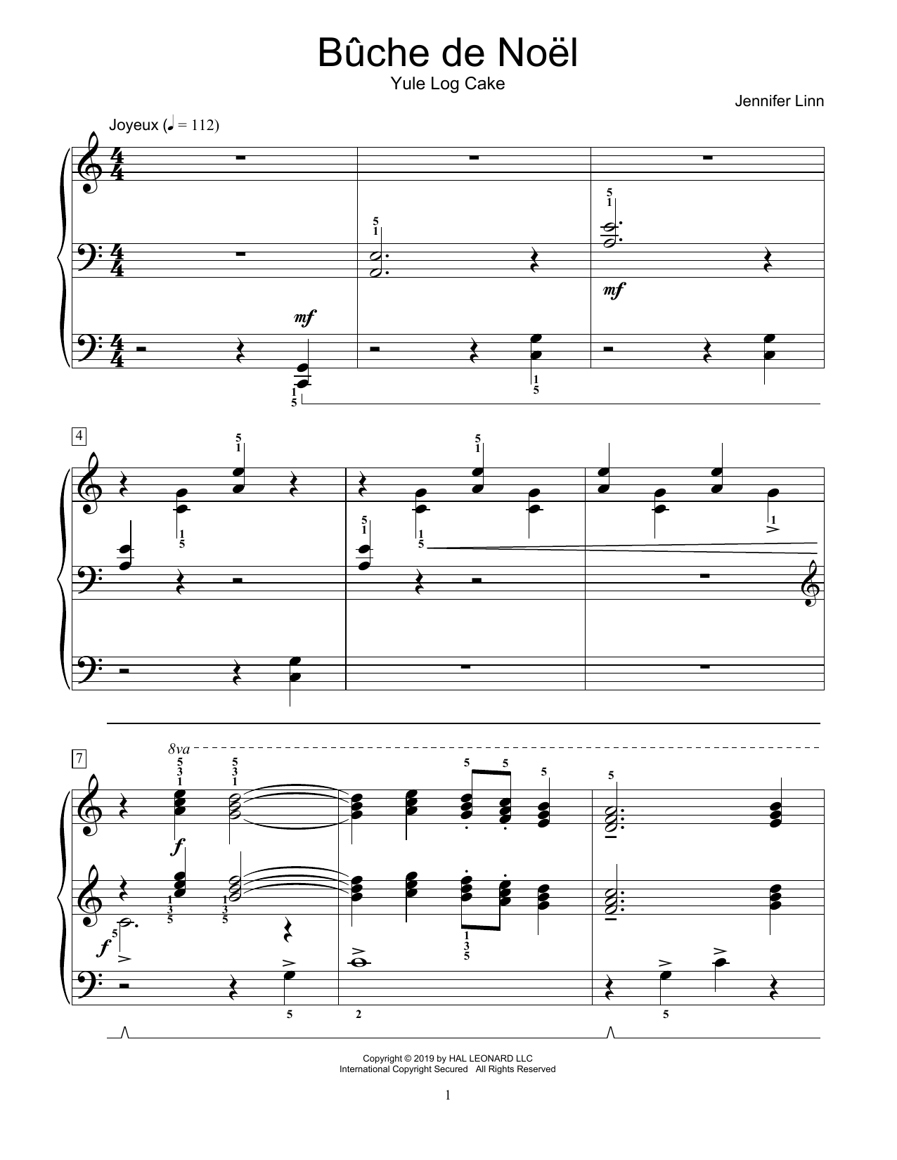 Learn to play Jennifer Linn Buche de Noel sheet music for Educational Piano in minutes. Jennifer Linn Buche de Noel sheet music preview music notes and score for Educational Piano including 4 page(s)