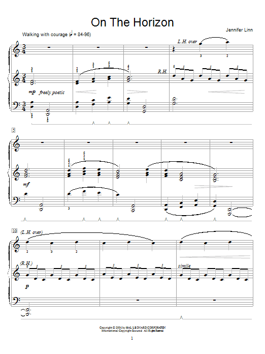 Learn to play Jennifer Linn On The Horizon sheet music for Easy Piano in minutes. Jennifer Linn On The Horizon sheet music preview music notes and score for Easy Piano including 5 page(s)