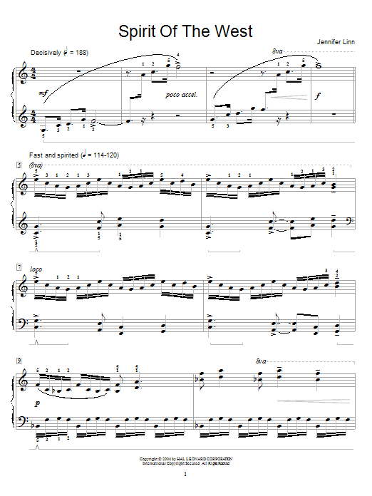 Learn to play Jennifer Linn Spirit Of The West sheet music for Easy Piano in minutes. Jennifer Linn Spirit Of The West sheet music preview music notes and score for Easy Piano including 4 page(s)
