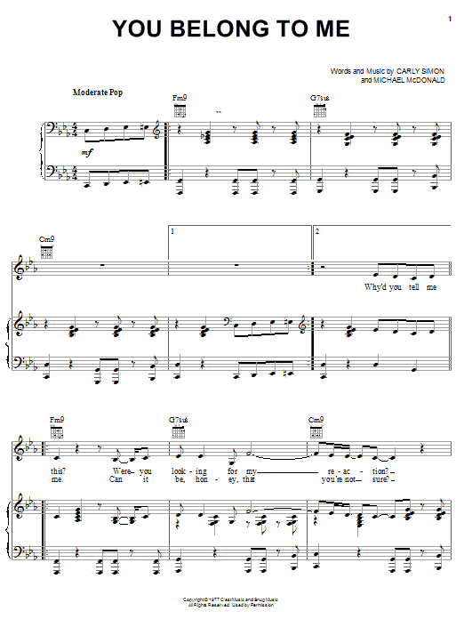 Learn to play Jennifer Lopez You Belong To Me sheet music for Piano, Vocal & Guitar (Right-Hand Melody) in minutes. Jennifer Lopez You Belong To Me sheet music notes and chords