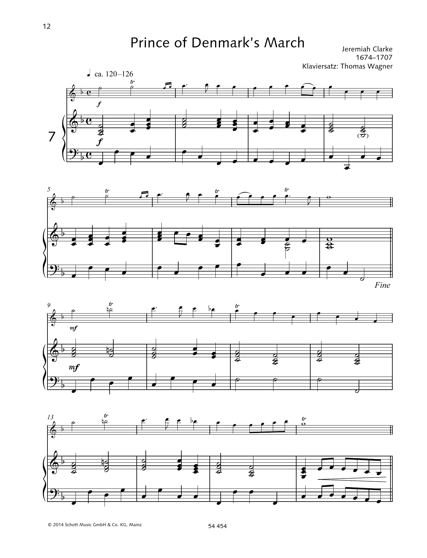 Learn to play Jeremiah Clarke Prince of Denmark's March sheet music for Woodwind Solo in minutes. Jeremiah Clarke Prince of Denmark's March sheet music preview music notes and score for Woodwind Solo including 3 page(s)
