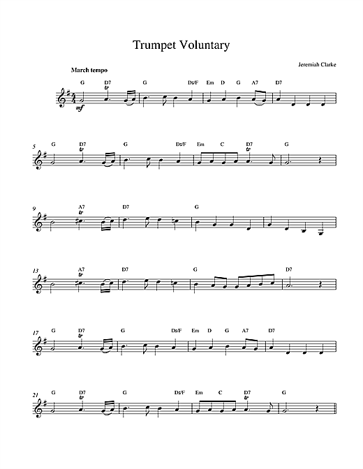 Learn to play Jeremiah Clarke Trumpet Voluntary sheet music for Piano in minutes. Jeremiah Clarke Trumpet Voluntary sheet music preview music notes and score for Piano including 3 page(s)