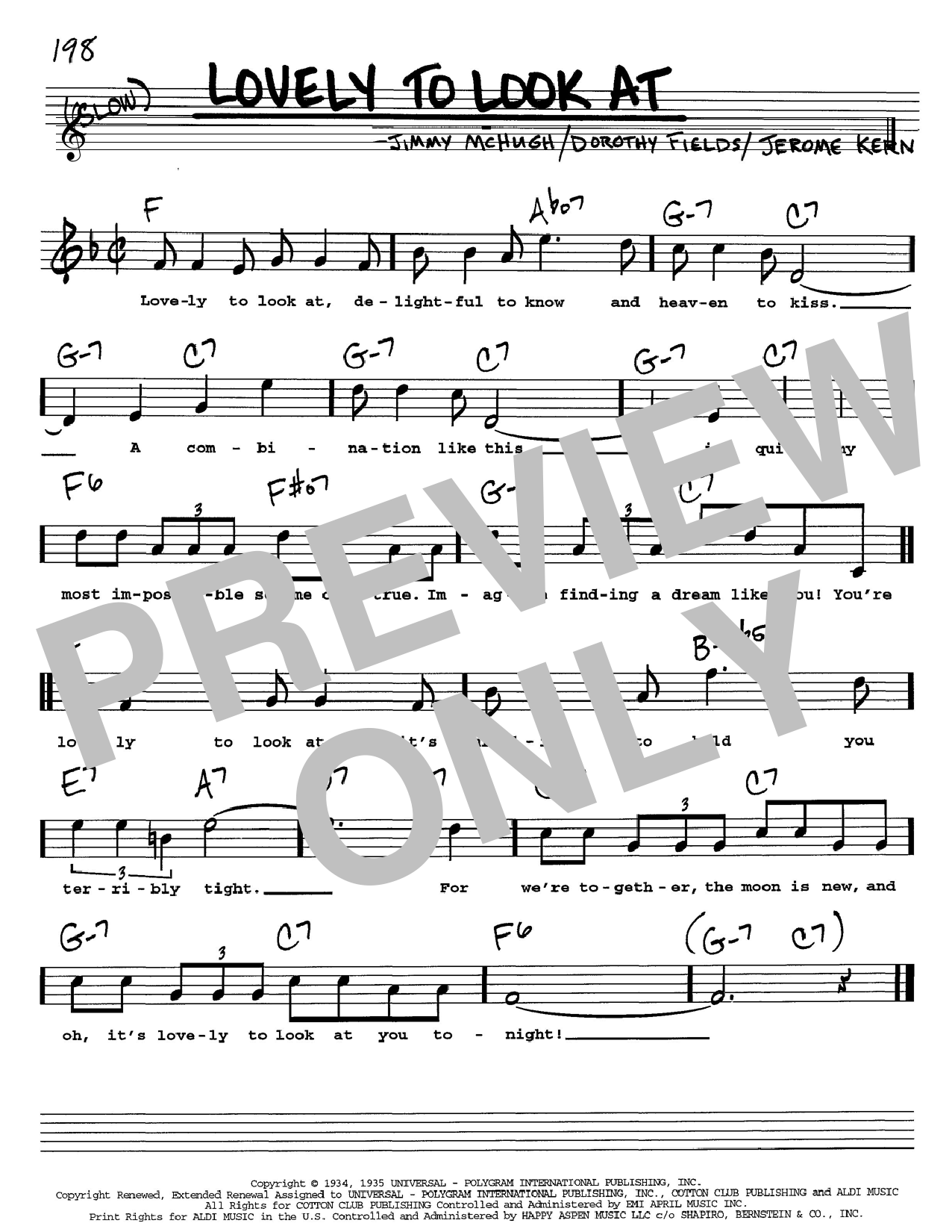 Learn to play Jerome Kern Lovely To Look At sheet music for Easy Piano in minutes. Jerome Kern Lovely To Look At sheet music preview music notes and score for Easy Piano including 2 page(s)