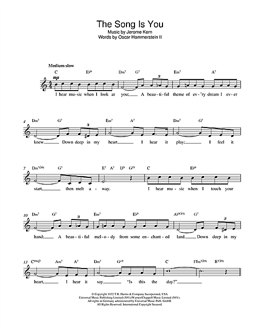 Learn to play Jerome Kern The Song Is You sheet music for Guitar Tab in minutes. Jerome Kern The Song Is You sheet music preview music notes and score for Guitar Tab including 3 page(s)