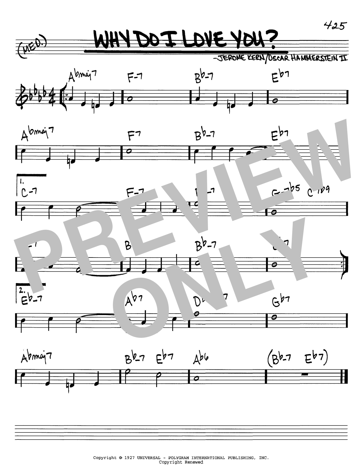 Learn to play Jerome Kern Why Do I Love You? sheet music for Piano, Vocal & Guitar (Right-Hand Melody) in minutes. Jerome Kern Why Do I Love You? sheet music preview music notes and score for Piano, Vocal & Guitar (Right-Hand Melody) including 4 page(s)