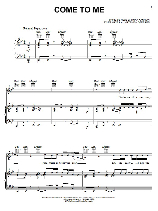 Learn to play Jesse McCartney Come To Me sheet music for Piano, Vocal & Guitar (Right-Hand Melody) in minutes. Jesse McCartney Come To Me sheet music preview music notes and score for Piano, Vocal & Guitar (Right-Hand Melody) including 7 page(s)