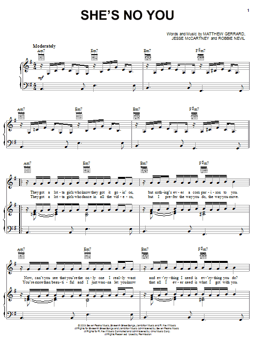 Learn to play Jesse McCartney She's No You sheet music for Easy Guitar Tab in minutes. Jesse McCartney She's No You sheet music preview music notes and score for Easy Guitar Tab including 7 page(s)