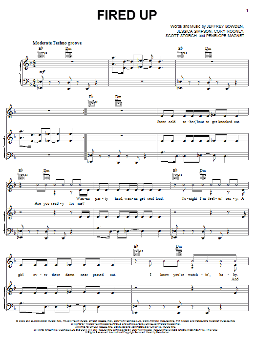 Learn to play Jessica Simpson Fired Up sheet music for Piano, Vocal & Guitar (Right-Hand Melody) in minutes. Jessica Simpson Fired Up sheet music preview music notes and score for Piano, Vocal & Guitar (Right-Hand Melody) including 7 page(s)
