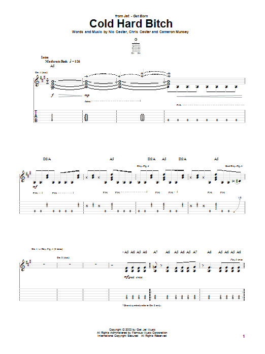 Learn to play Jet Cold Hard Bitch sheet music for Bass Guitar Tab in minutes. Jet Cold Hard Bitch sheet music preview music notes and score for Bass Guitar Tab including 5 page(s)