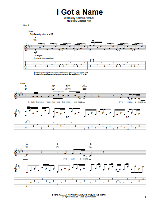 Learn to play Jim Croce I Got A Name sheet music for Guitar Tab in minutes. Jim Croce I Got A Name sheet music preview music notes and score for Guitar Tab including 14 page(s)