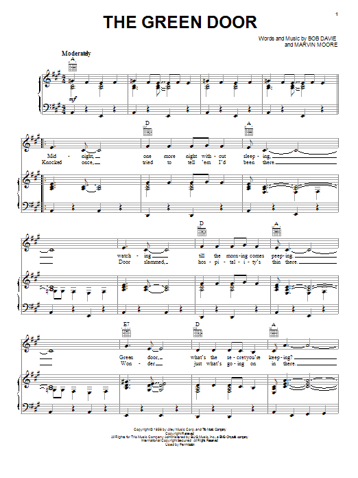Learn to play Jim Lowe The Green Door sheet music for Easy Guitar in minutes. Jim Lowe The Green Door sheet music preview music notes and score for Easy Guitar including 2 page(s)