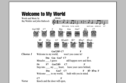 Learn to play Jim Reeves Welcome To My World sheet music for Lyrics & Chords in minutes. Jim Reeves Welcome To My World sheet music notes and chords