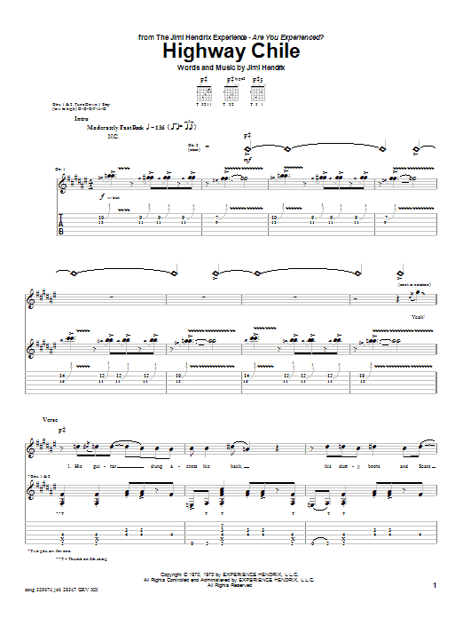 Learn to play Jimi Hendrix Highway Chile sheet music for Melody Line, Lyrics & Chords in minutes. Jimi Hendrix Highway Chile sheet music preview music notes and score for Melody Line, Lyrics & Chords including 3 page(s)