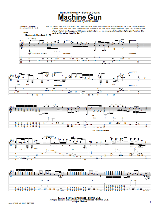Learn to play Jimi Hendrix Machine Gun sheet music for Melody Line, Lyrics & Chords in minutes. Jimi Hendrix Machine Gun sheet music preview music notes and score for Melody Line, Lyrics & Chords including 2 page(s)