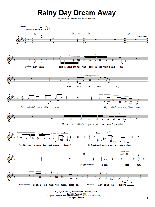 Learn to play Jimi Hendrix Rainy Day Dream Away sheet music for Melody Line, Lyrics & Chords in minutes. Jimi Hendrix Rainy Day Dream Away sheet music preview music notes and score for Melody Line, Lyrics & Chords including 3 page(s)